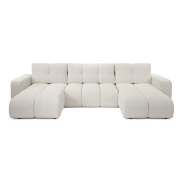 U-formet polstret omdannelig hjørnesofa med opbevaring ALMADA, beige