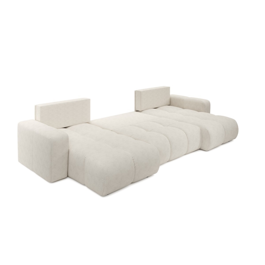 U-formet polstret omdannelig hjørnesofa med opbevaring ALMADA, beige