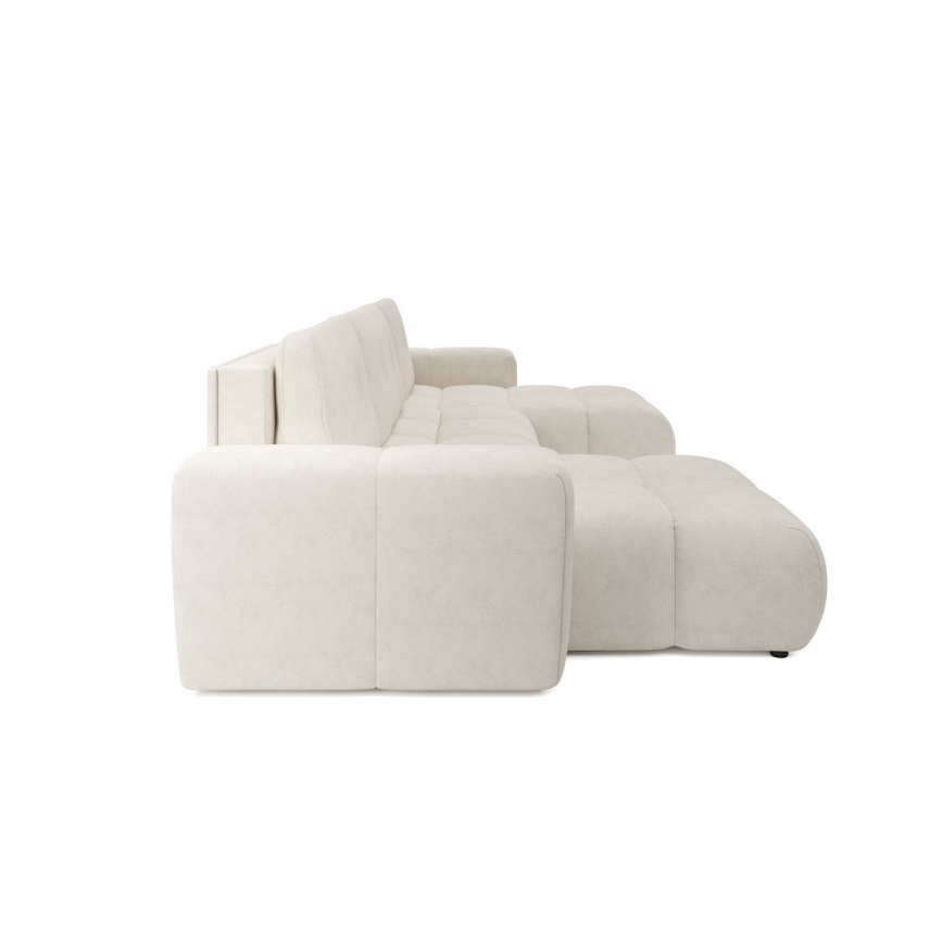 U-formet polstret omdannelig hjørnesofa med opbevaring ALMADA, beige