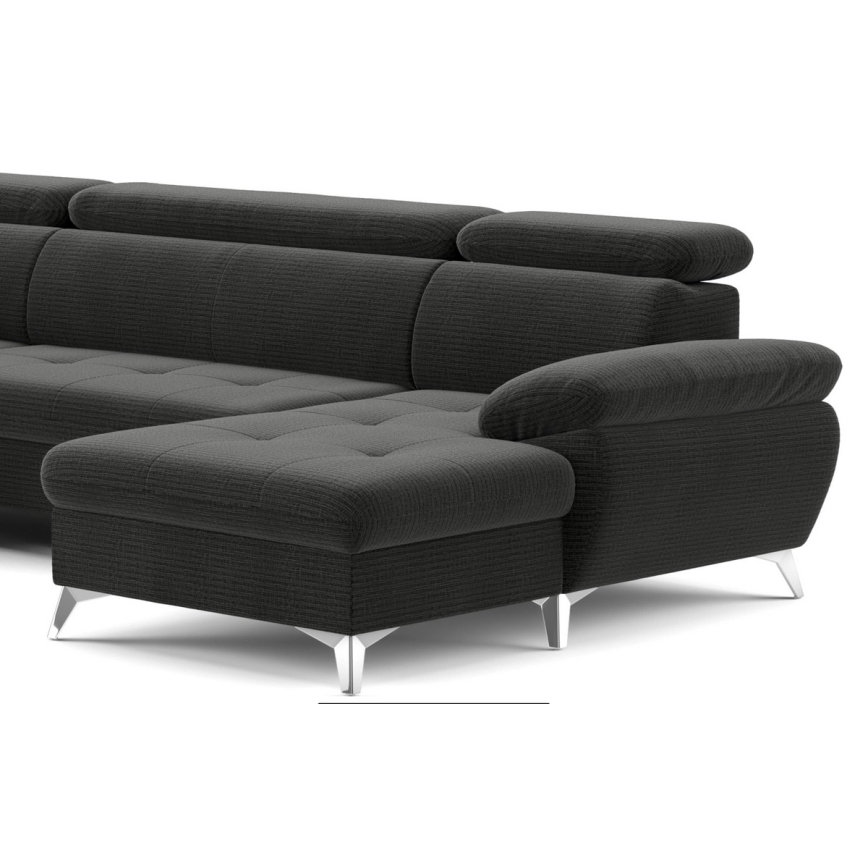 U-formet hjørnesofa med opbevaringsplads, sovesofa CATANIA venstre, grafit
