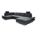 U-formet udtrækbar hjørnesofa med opbevaringsplads AVESTA antracit