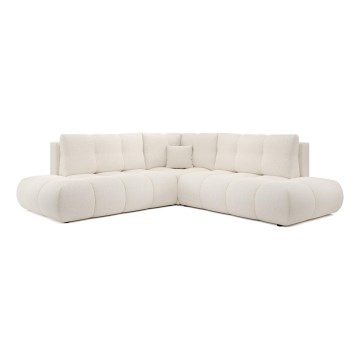 Udbetragelig hjørnesofa med opbevaring i L-form ALMADA venstrevendt beige