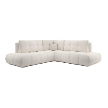 Udbetragelig hjørnesofa med opbevaring i L-form ALMADA venstrevendt beige