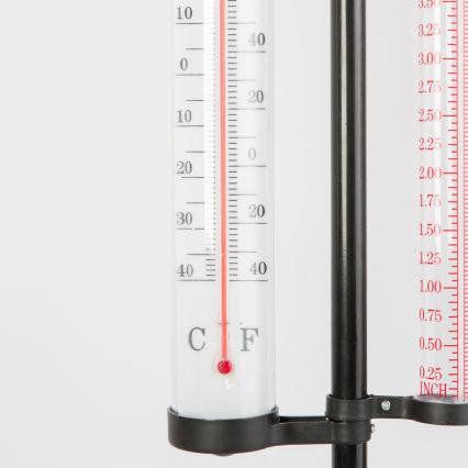 Udendørs 3-i-1 vejrstation, 145 cm, sort