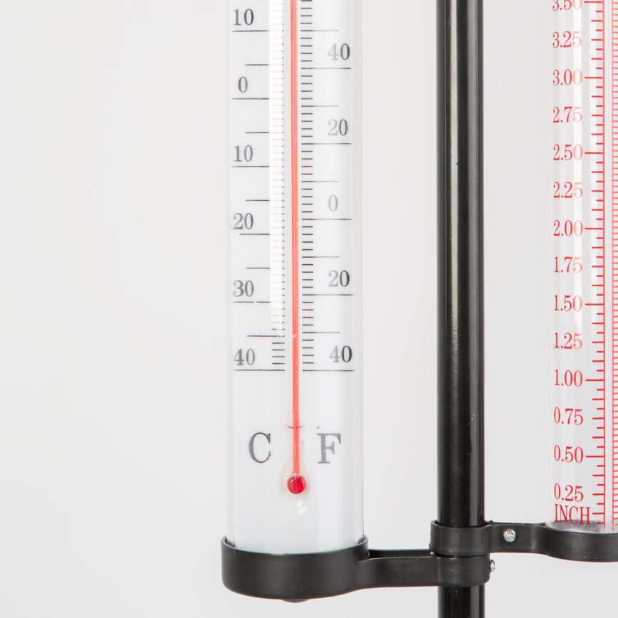 Udendørs 3-i-1 vejrstation, 145 cm, sort