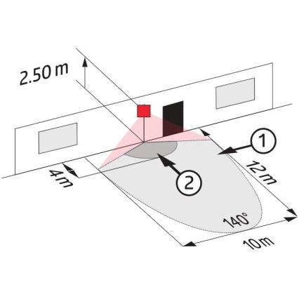 Udendørs bevægelsessensor LC-CLICK 140° IP44 sort