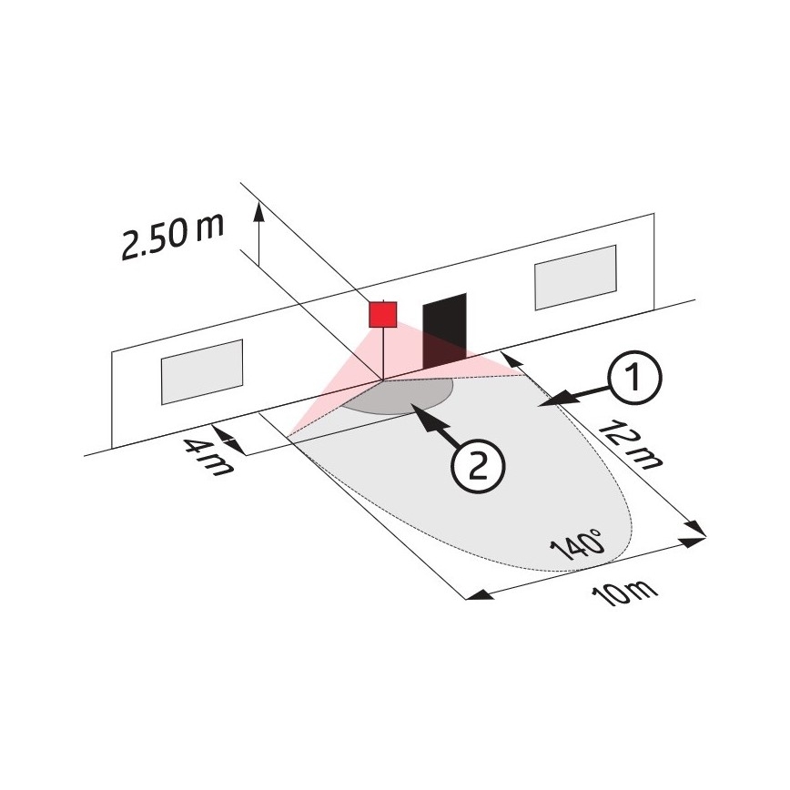 Udendørs bevægelsessensor LC-CLICK 140° IP44 sort