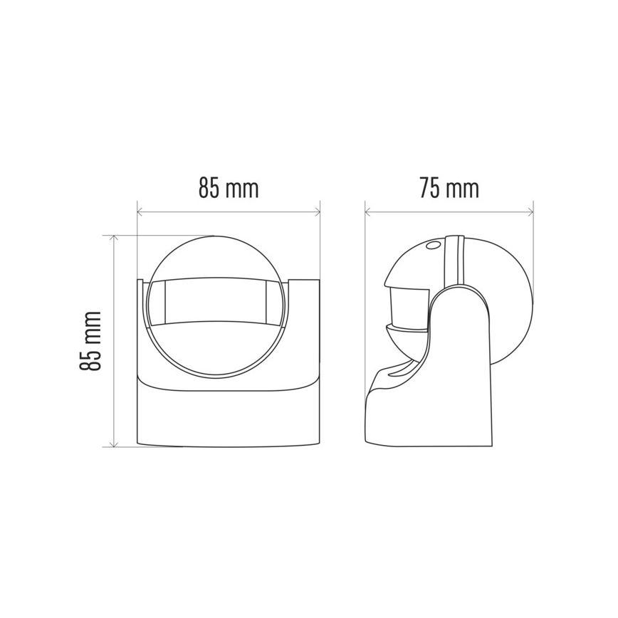 Udendørs bevægelsessensor PIR B 180° 1200W/230V IP44 hvid