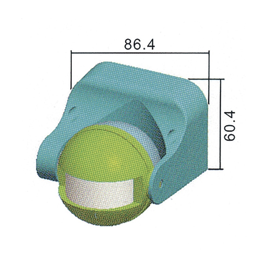 Udendørs bevægelsessensor PIR B 180° 1200W/230V IP44 sort