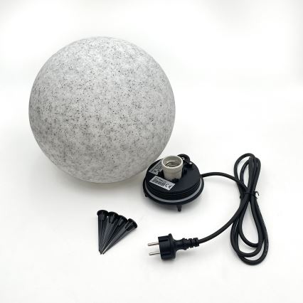 Udendørs dekorationsarmatur LUMISTONE 1xE27/15W/230V IP65 Ø 28 cm