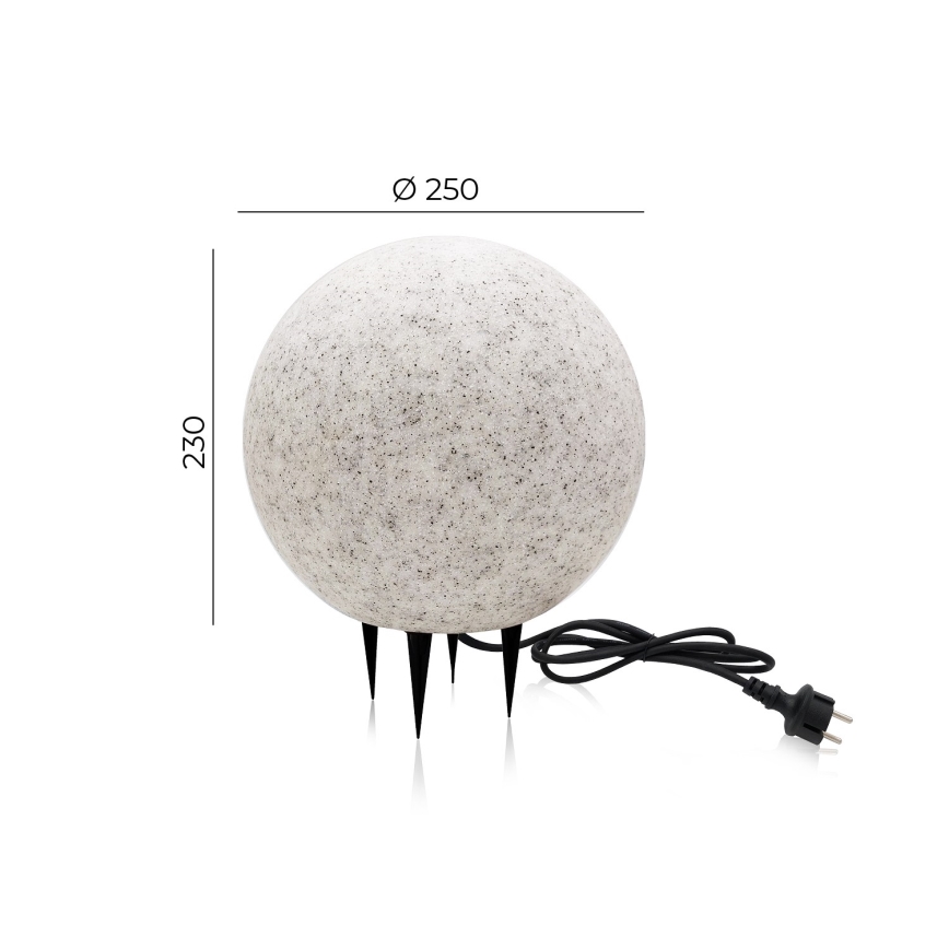 Udendørs dekorationslampe GARDEN BALL 1xE27/40W/230V IP65 diam. 25 cm