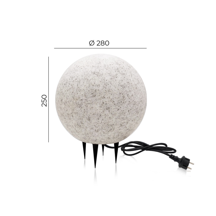 Udendørs dekorationslampe GARDEN BALL 1xE27/40W/230V IP65 diam. 28 cm