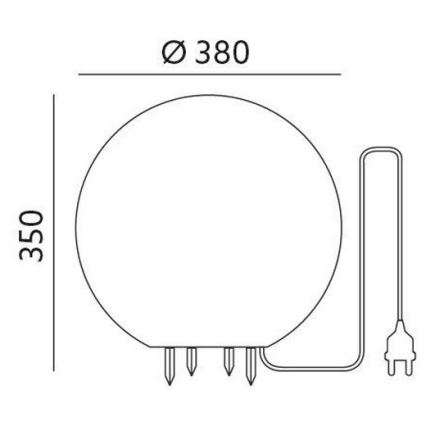 Udendørs dekorationslampe GARDEN BALL 1xE27/40W/230V IP65 diam. 38 cm