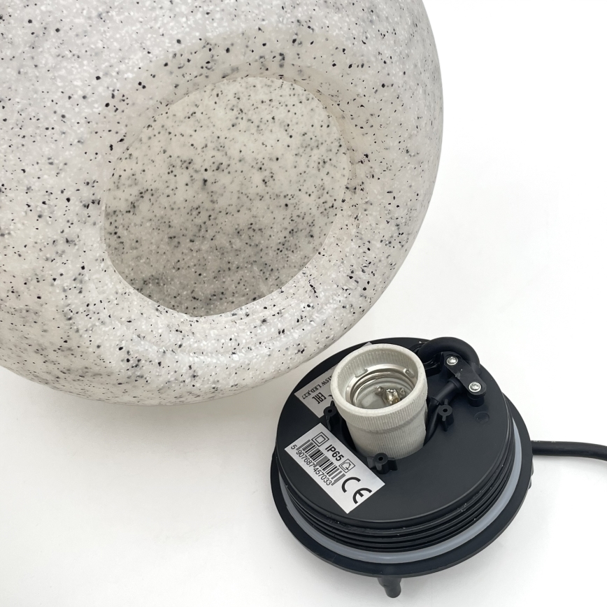 Udendørs dekorationslampe LUMISTONE 1xE27/15W/230V IP65 Ø 25 cm