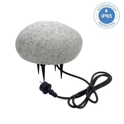 Udendørs dekorationslampe LUMISTONE 1xE27/15W/230V IP65 Ø 26,5 cm