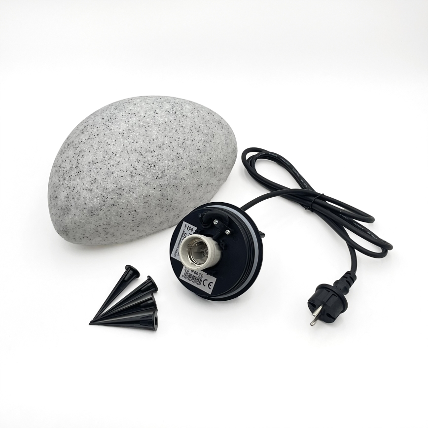 Udendørs dekorationslampe LUMISTONE 1xE27/15W/230V IP65 Ø 26,5 cm