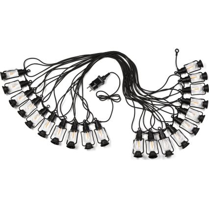 Udendørs dekorationslyskæde GIRLANDA 20xLED 20m IP44 varm hvid