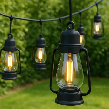 Udendørs dekorativ lyskæde GUIRLANDE 10xLED 10 m IP44 varm hvid
