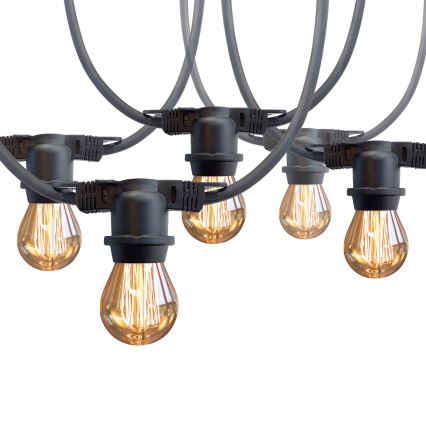 Udendørs dekorativ lyskæde MIMOSA 10xE27/1,3W/230V IP44 10 m