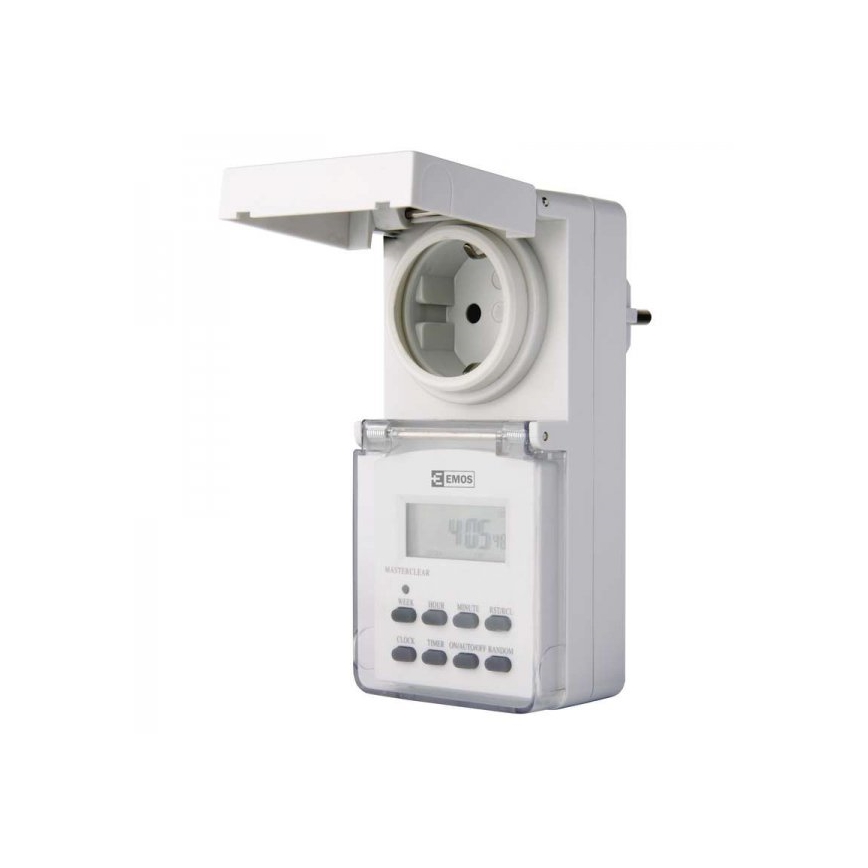 Udendørs digital tidsafbryder IP44 SCHUKO
