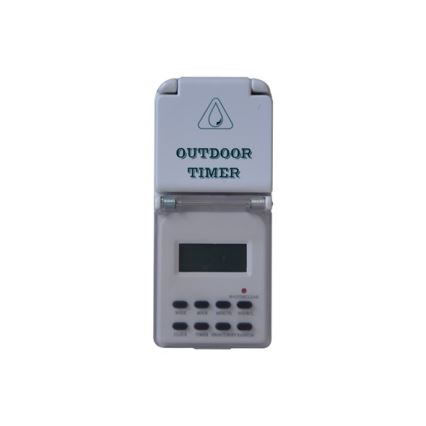 Udendørs digital tidsur, ugentlig, 16A/230V IP44 200 mAh