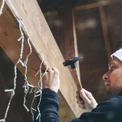 Udendørs forlængerledning til sammenkoblingskæder – gennemsigtig, 10 m, IP44