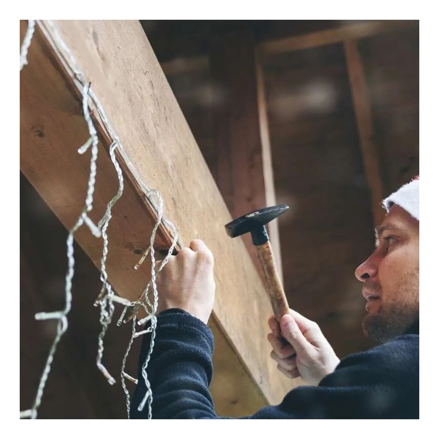 Udendørs forlængerledning til sammenkoblingskæder – gennemsigtig, 10 m, IP44