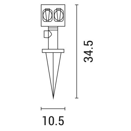 Udendørs garden pullert med stikkontakter 2000W/230V IP44