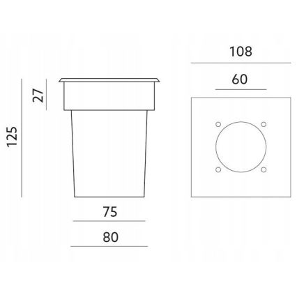 Udendørs indbygningslampe ENTRADA1 1xGU10/50W/230V IP65