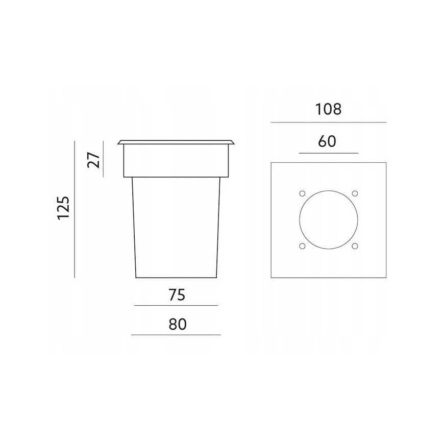 Udendørs indbygningslampe ENTRADA1 1xGU10/50W/230V IP65