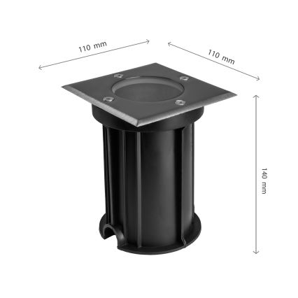 Udendørs indkørselslampe LUKKA CONNECT 1xGU10/4W/230V IP67 mat krom kantet