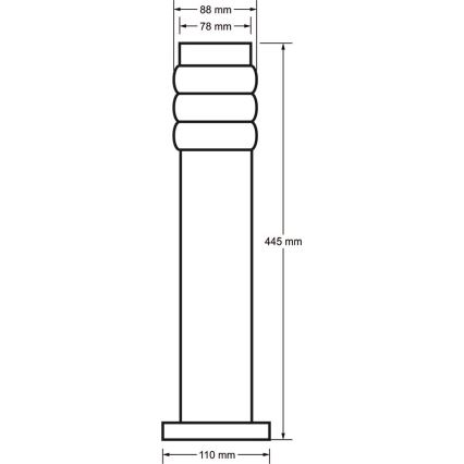 Udendørs lampe LULA 1xE27/60W/230V 45 cm IP44 mat krom