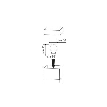 Udendørs lampe med sensor GARD 1xE14/60W/230V IP44