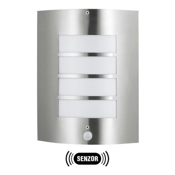Udendørs lampe MEMPHIS med sensor i rustfrit stål IP44
