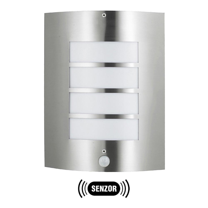 Udendørs lampe MEMPHIS med sensor i rustfrit stål IP44