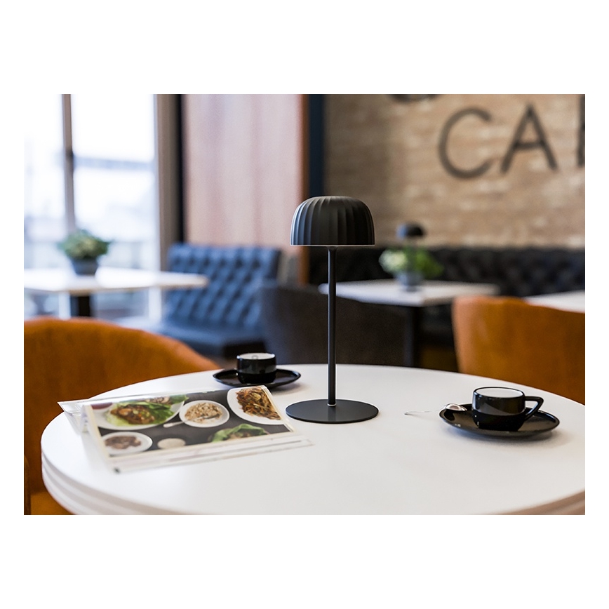 Udendørs LED bordlampe dæmpbar og genopladelig VIVIEN LED/3W/5V 2700K 1600 mAh IP54 sort
