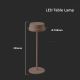 Udendørs LED bordlampe m. touch-funktion dæmpbar LED/2W/5V 4400 mAh IP54 genopladelig brun
