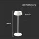 Udendørs LED bordlampe m. touch-funktion dæmpbar LED/2W/5V 4400 mAh IP54 hvid
