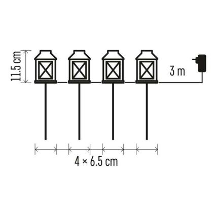 Udendørs LED dekoration 4xLED/5W/230V IP44