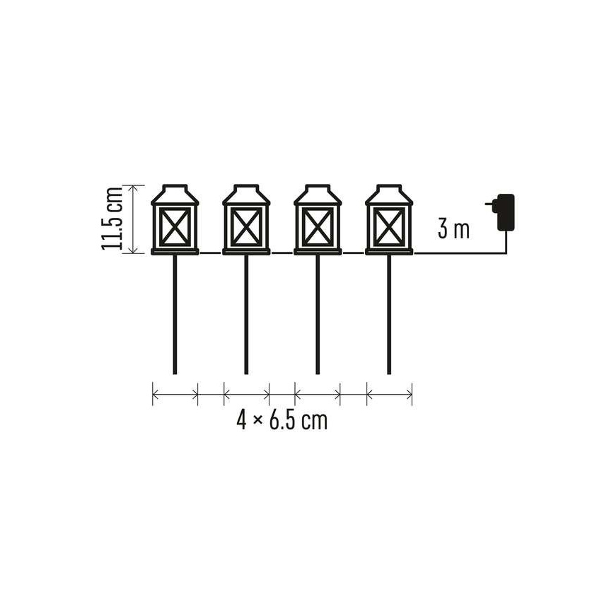Udendørs LED dekoration 4xLED/5W/230V IP44