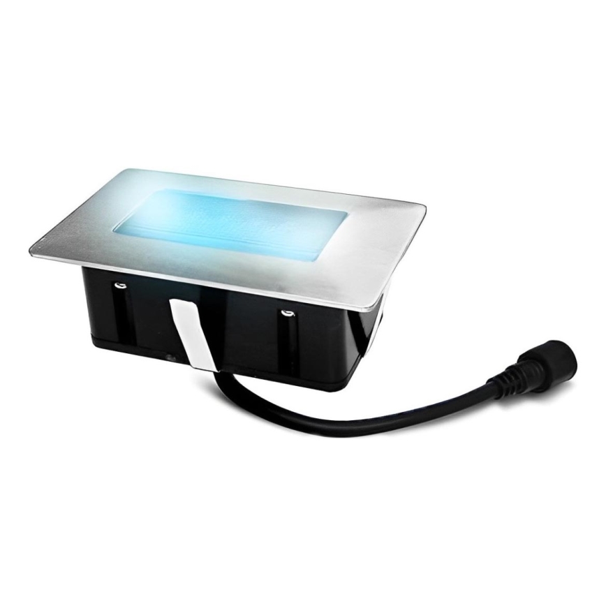 Udendørs LED indbygningslampe EASY CONNECT LED/2W/230V blå IP67 rektangulær