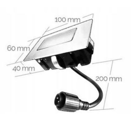 Udendørs LED indbygningslampe EASY CONNECT LED/2W/230V blå IP67 rektangulær