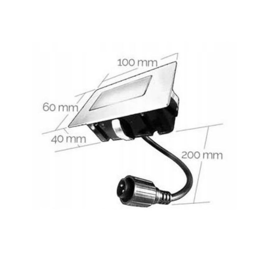 Udendørs LED indbygningslampe EASY CONNECT LED/2W/230V blå IP67 rektangulær