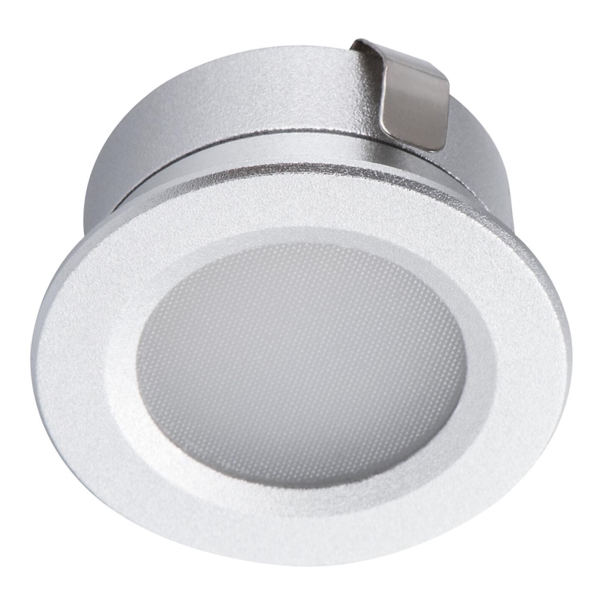 Udendørs LED indbygningslampe IMBER LED/1W/12V 3000K diameter 3 cm 40 lm IP65 sølvfarvet