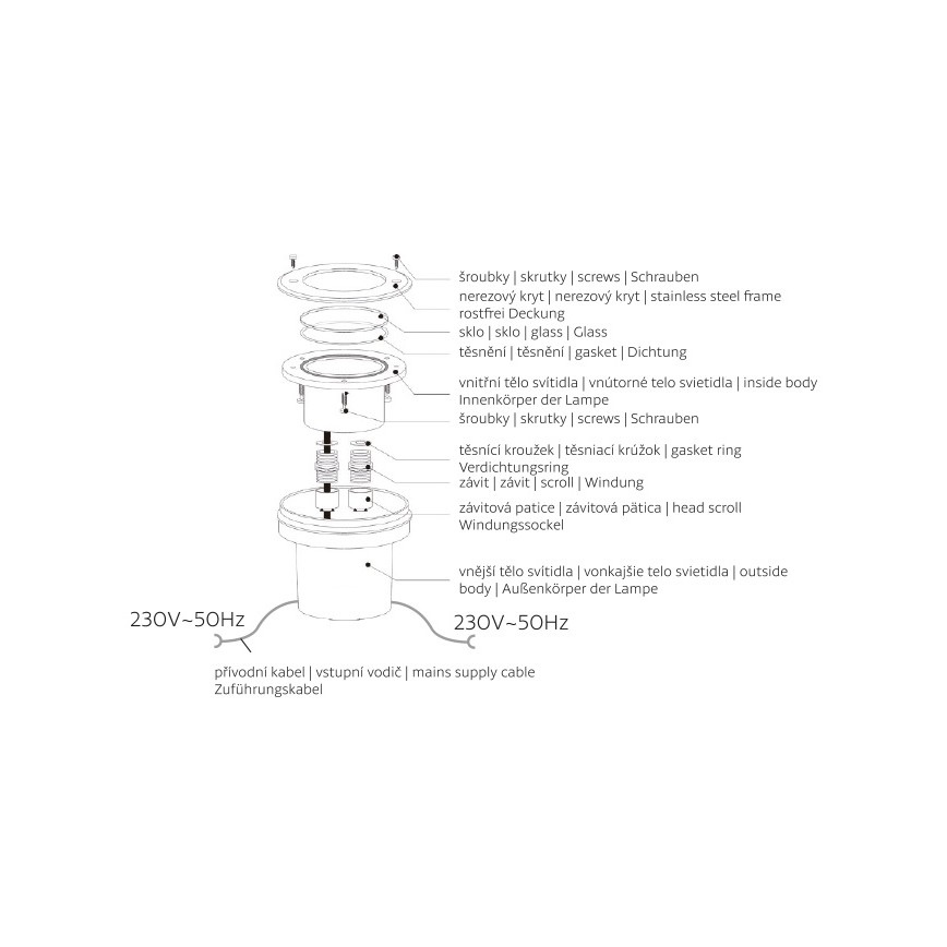 Udendørs LED indkørselslampe ROAD LED/0,5W/230V IP67 6000K