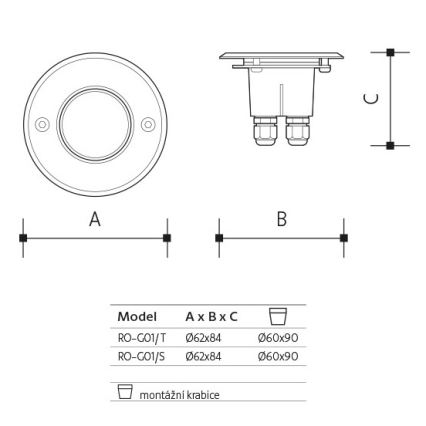 Udendørs LED indkørselslampe ROAD LED/0,5W/230V IP67 6000K