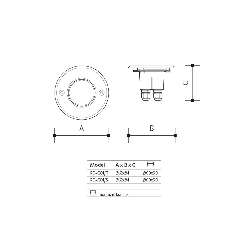 Udendørs LED indkørselslampe ROAD LED/0,5W/230V IP67 6000K
