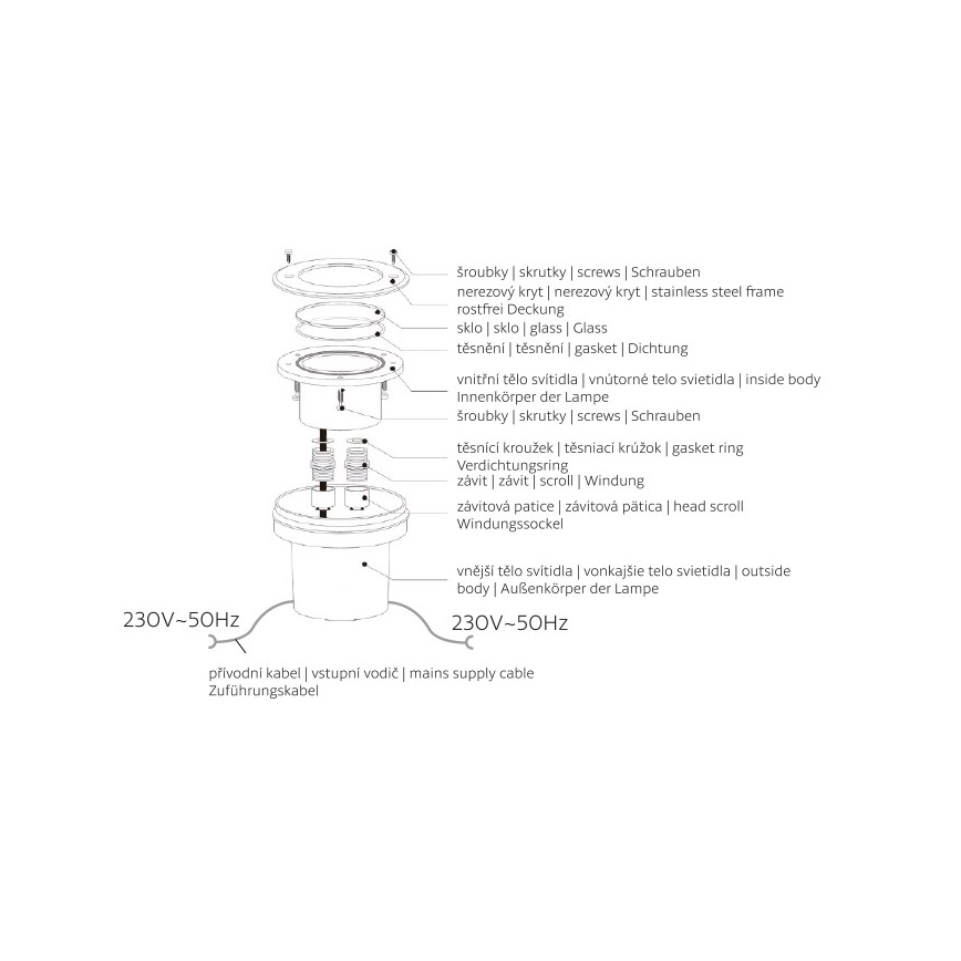 Udendørs LED indkørselsspot ROAD LED/0,5W/230V IP67 3000K