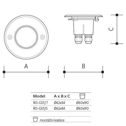 Udendørs LED indkørselsspot ROAD LED/0,5W/230V IP67 3000K