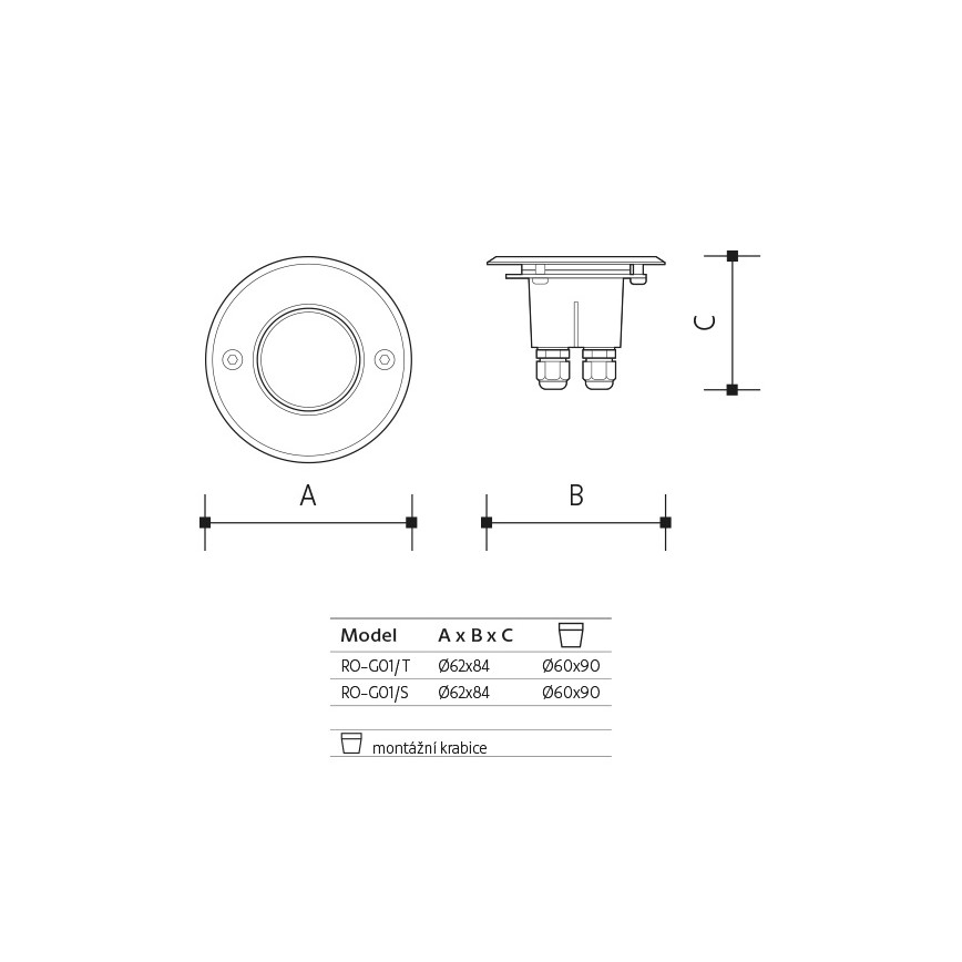 Udendørs LED indkørselsspot ROAD LED/0,5W/230V IP67 3000K